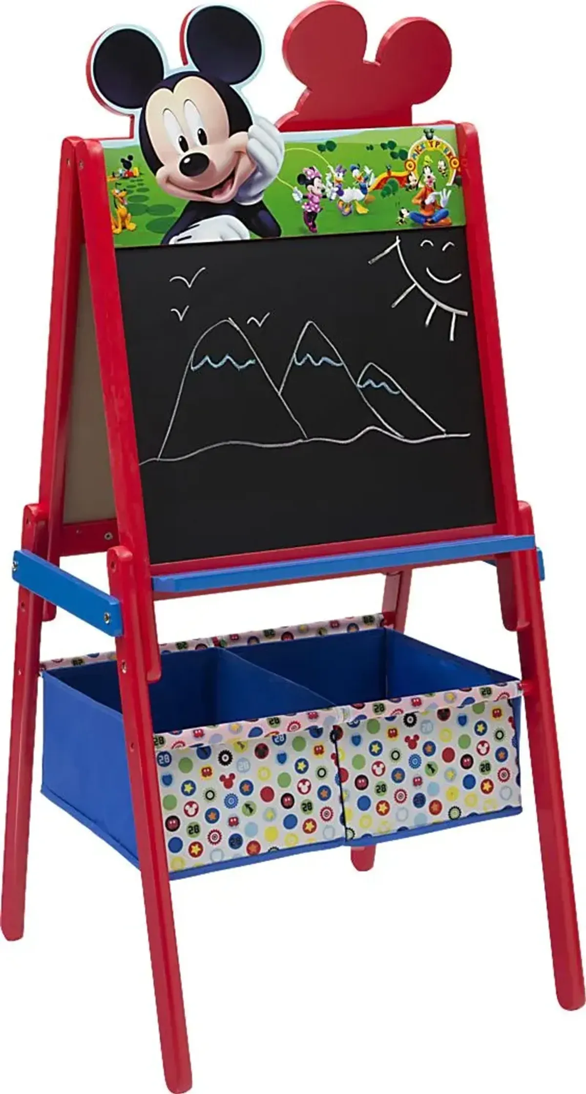 Kids Disney Mickey Mouse Red Easel with Storage