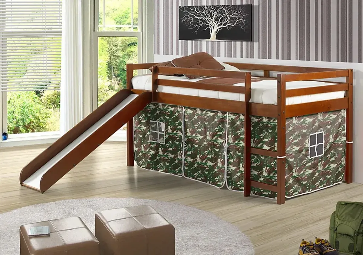 Kids Parman Camo Twin Tent Loft Bed