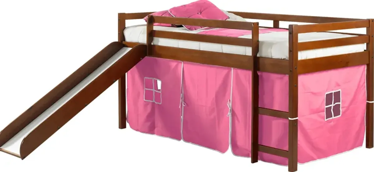 Kids Geuda Pink Twin Tent Loft Bed