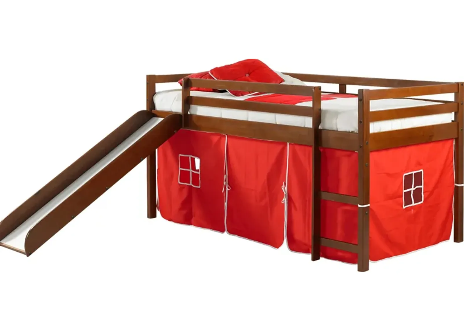 Kids Geuda Red Twin Tent Loft Bed