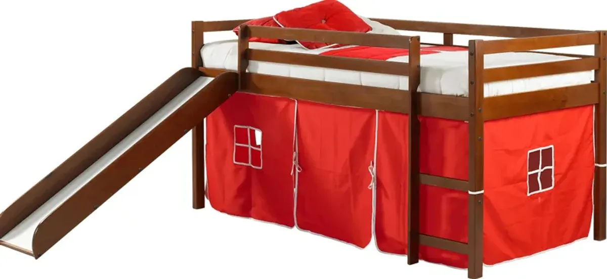 Kids Geuda Red Twin Tent Loft Bed