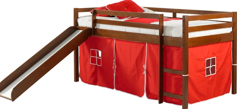Kids Geuda Red Twin Tent Loft Bed
