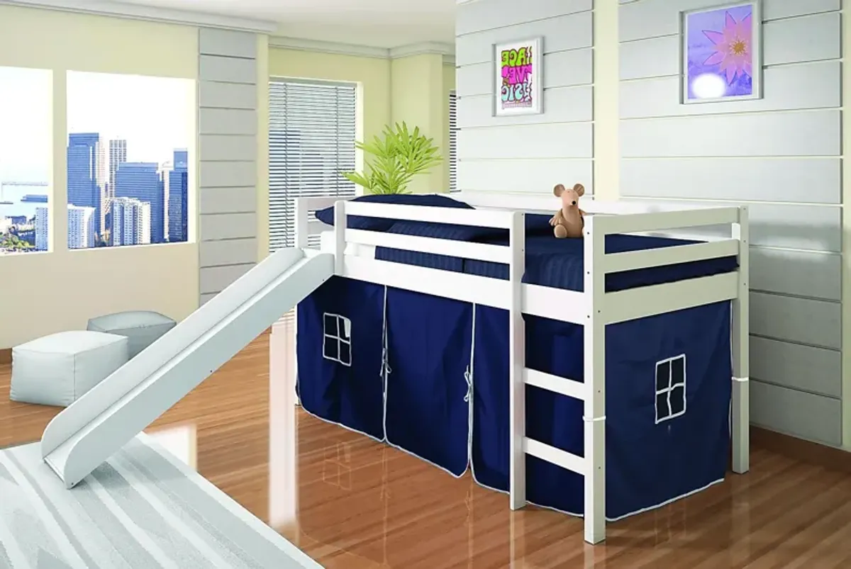 Kids Hoviespian Navy Twin Tent Loft Bed