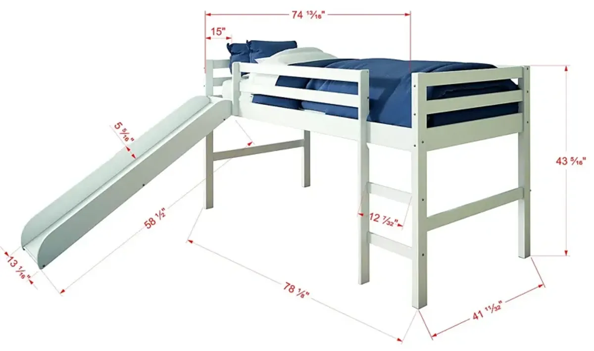 Kids Hoviespian Navy Twin Tent Loft Bed