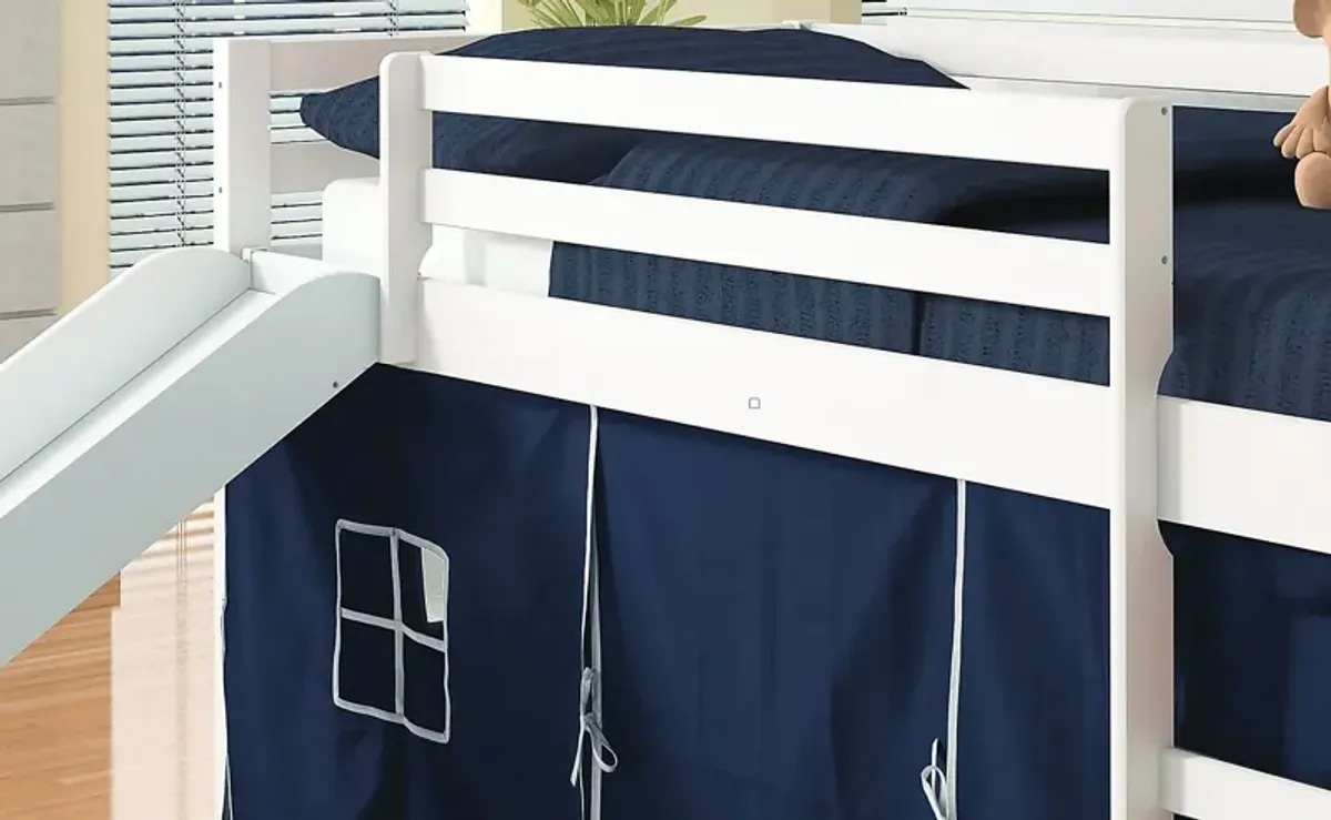 Kids Hoviespian Navy Twin Tent Loft Bed