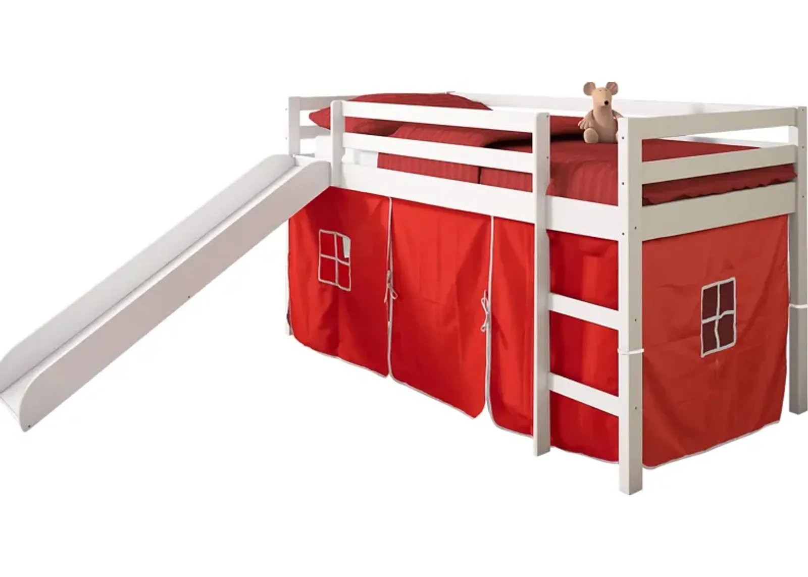 Kids Hoviespian Red Twin Tent Loft Bed