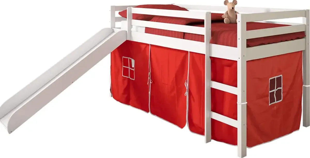 Kids Hoviespian Red Twin Tent Loft Bed