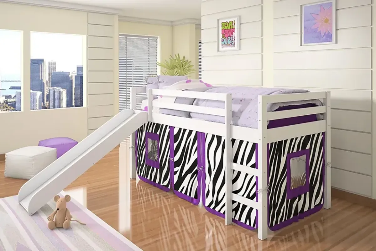 Kids Hoviespian Purple Twin Tent Loft Bed