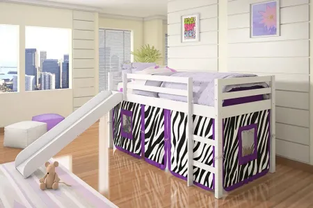 Kids Hoviespian Purple Twin Tent Loft Bed