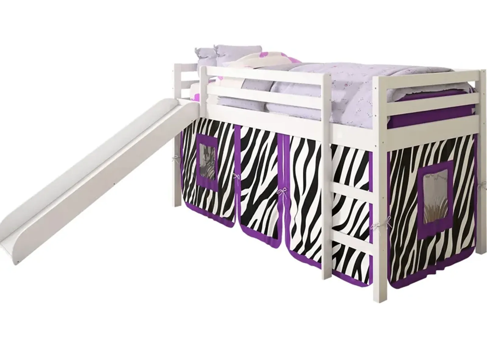 Kids Hoviespian Purple Twin Tent Loft Bed