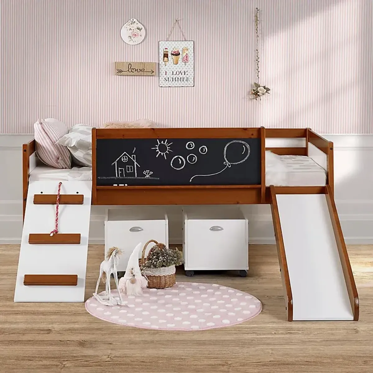 Kids Algonac Brown Twin Loft Bed