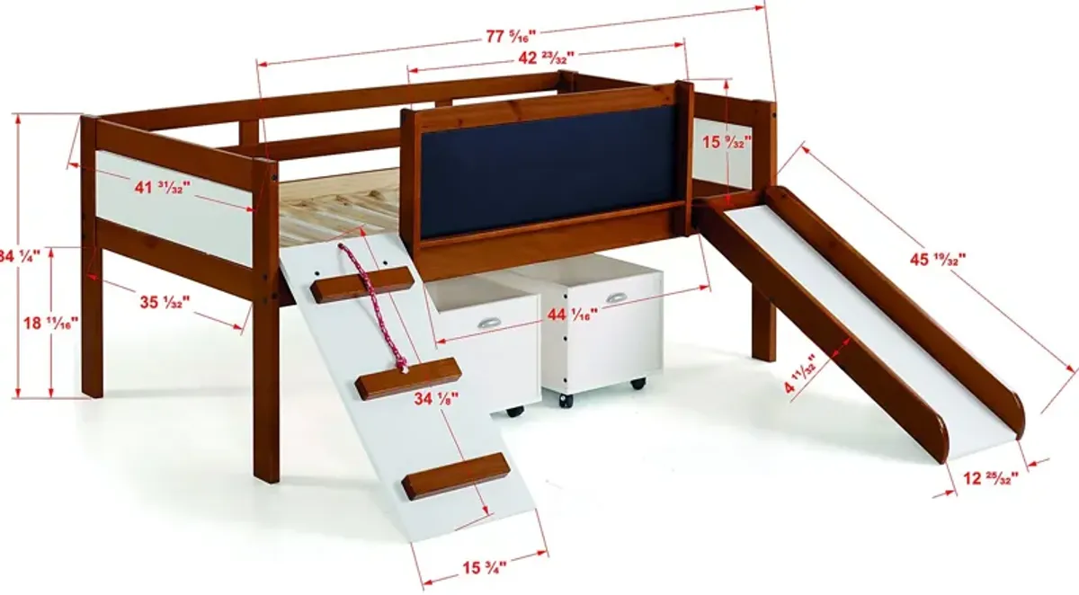 Kids Algonac Brown Twin Loft Bed