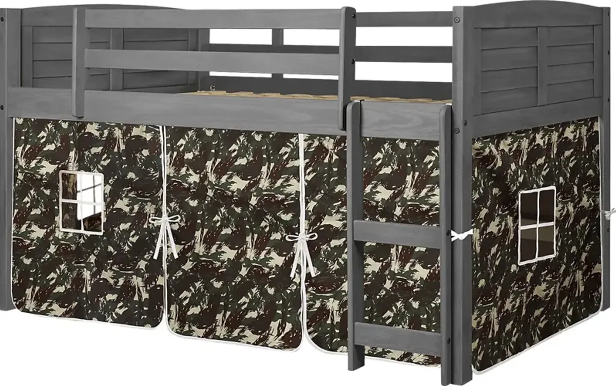 Kids Beland Camo Twin Tent Loft Bed