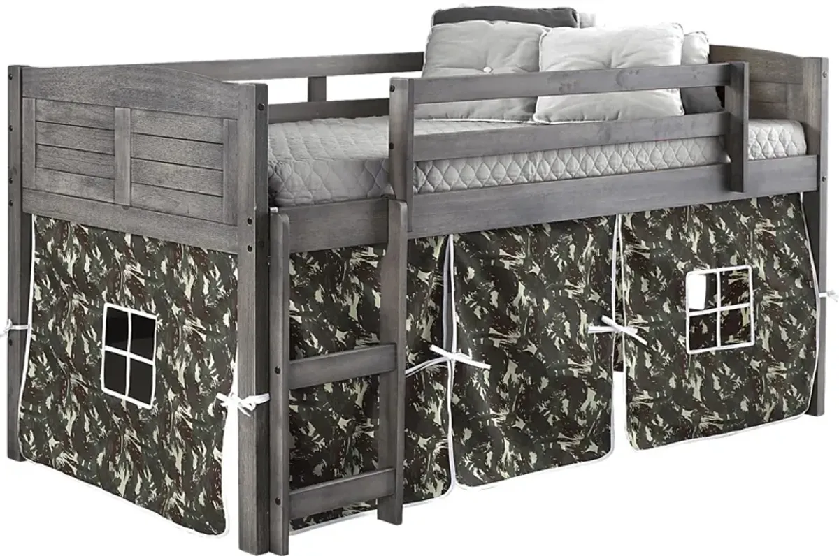 Kids Beland Camo Twin Tent Loft Bed