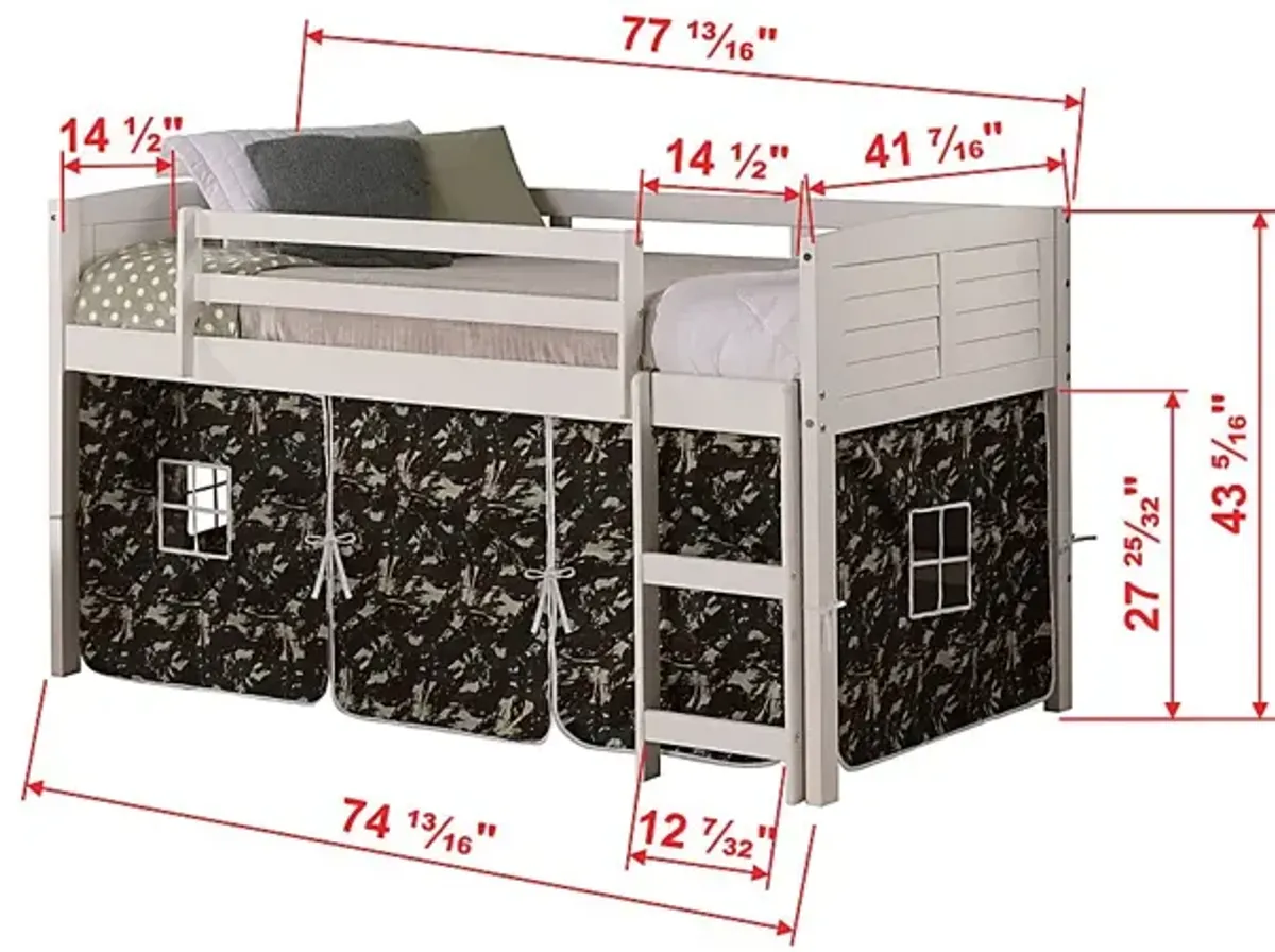 Kids Bringard Camo Twin Tent Loft Bed