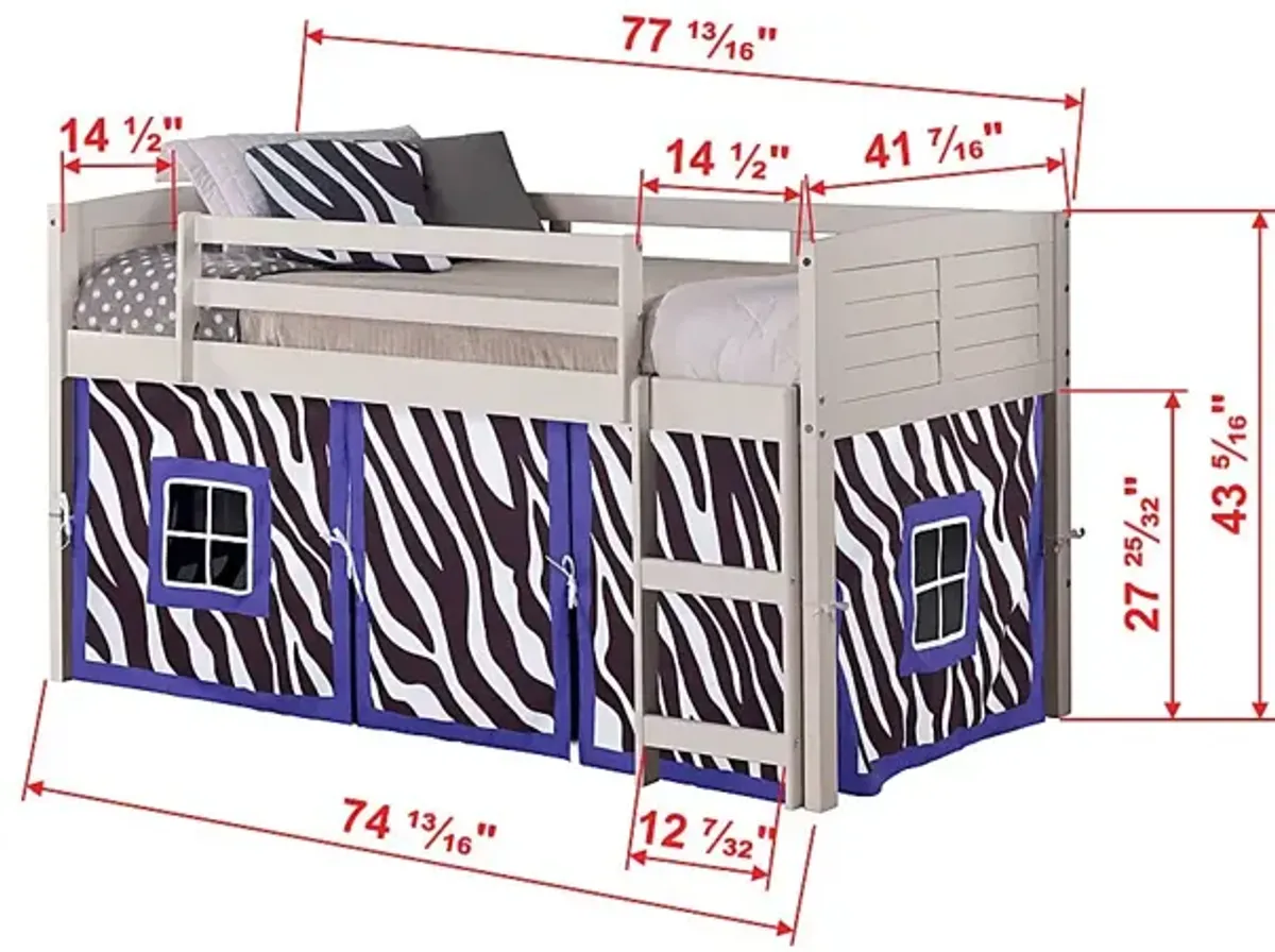 Kids Bulmer Purple Twin Loft Bed