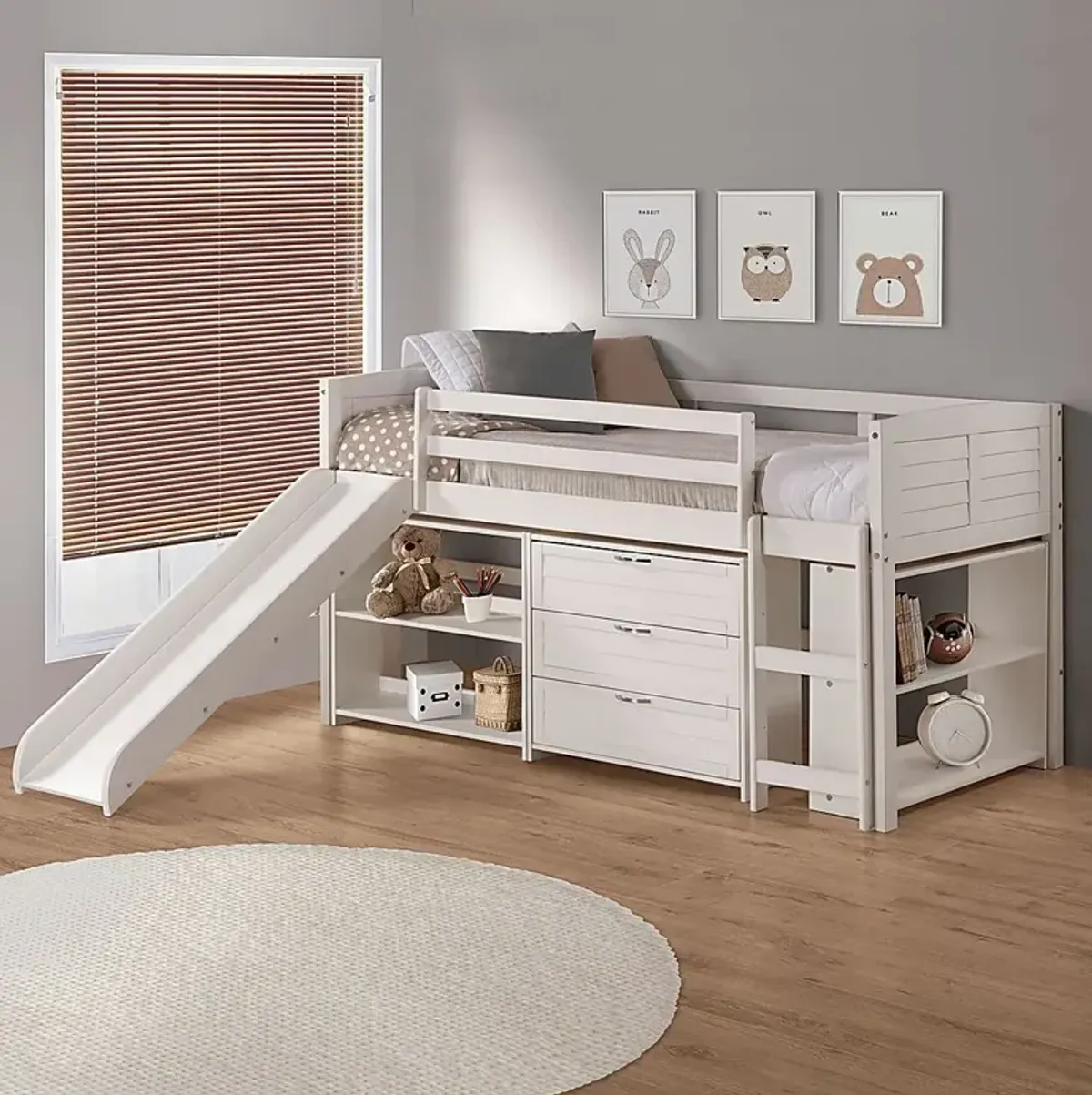 Kids Burlage White Twin Loft Bed