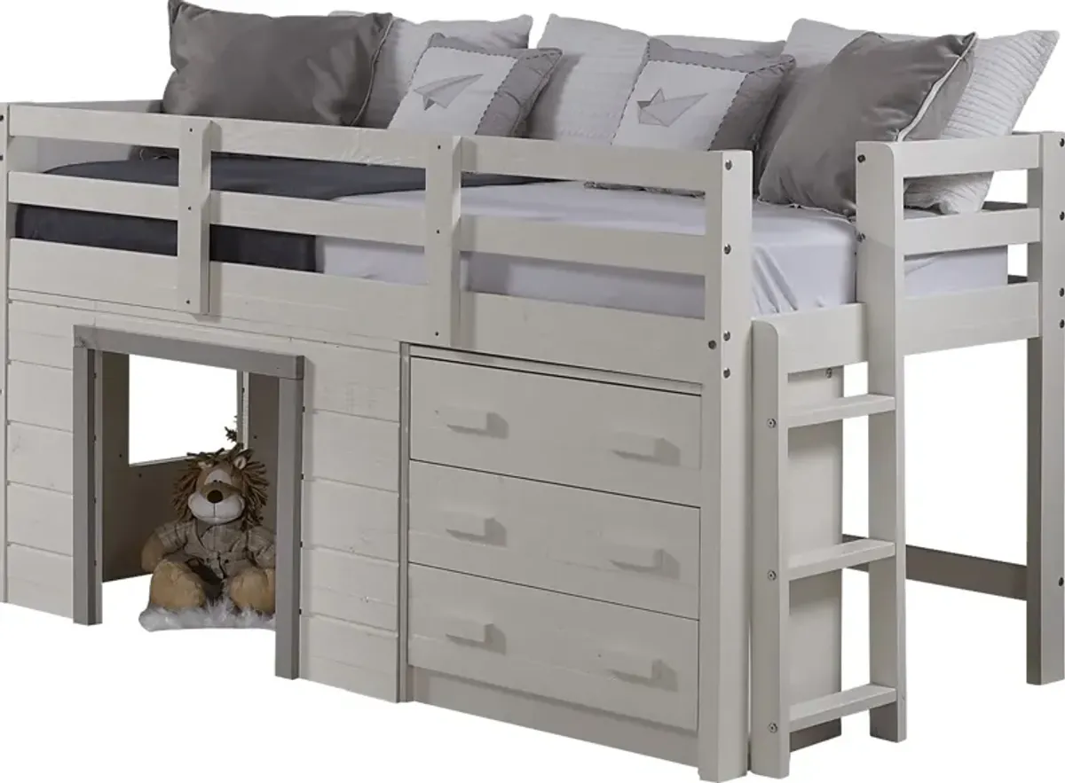 Kids Carrdon White Twin Loft Bed