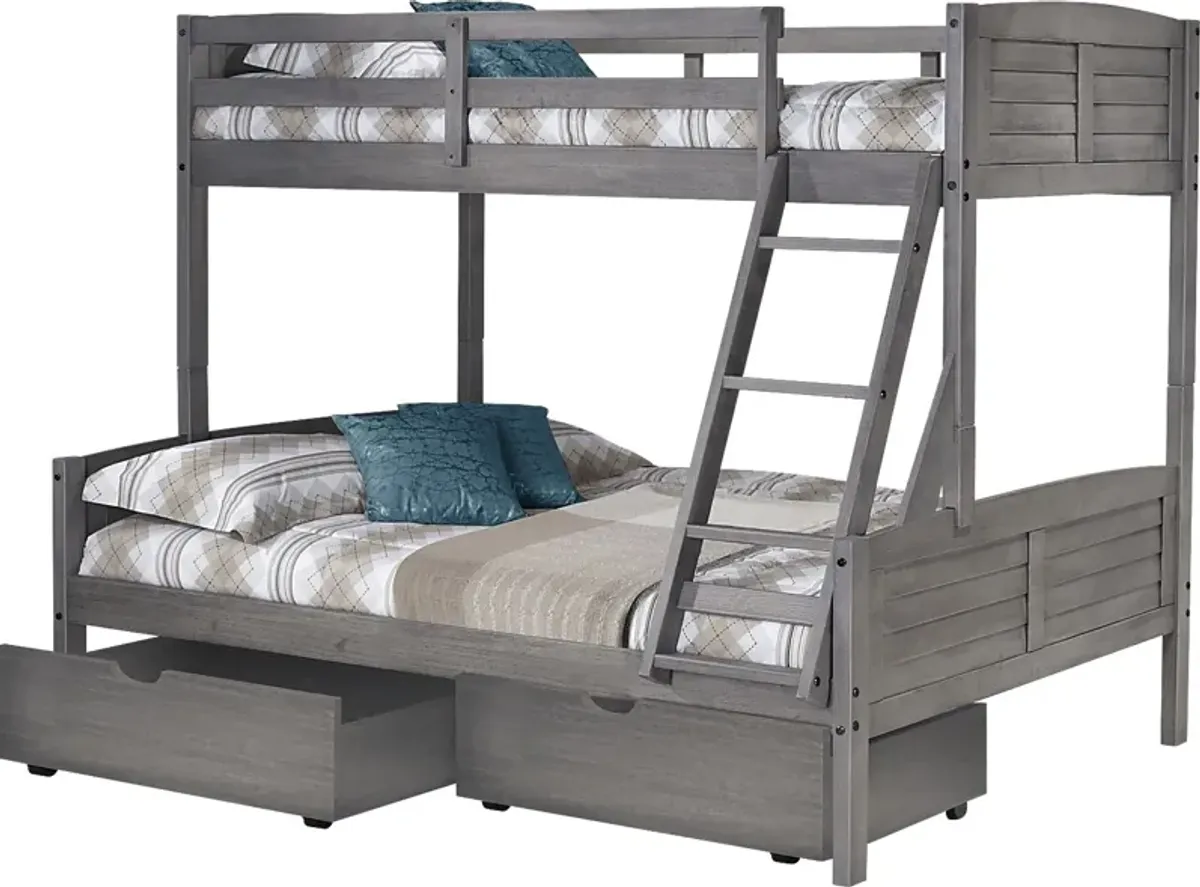 Kids Chemot Gray Twin/Full Bunk Bed