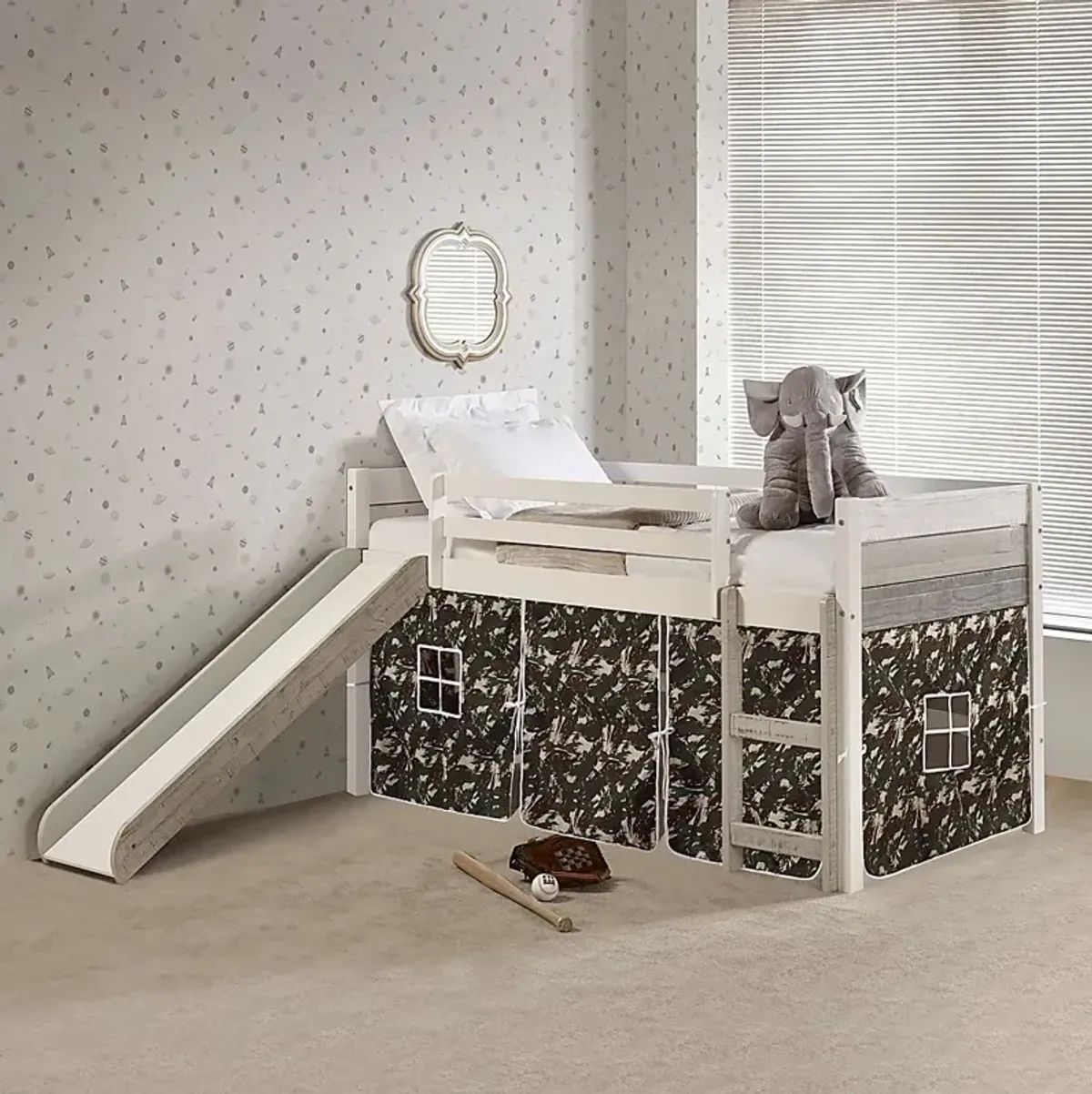 Kids Debuel Camo Twin Tent Loft Bed