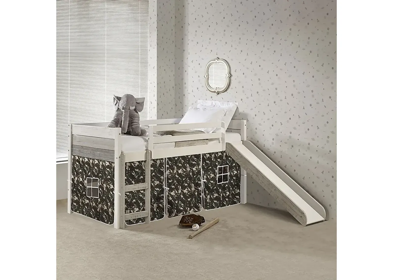 Kids Debuel Camo Twin Tent Loft Bed