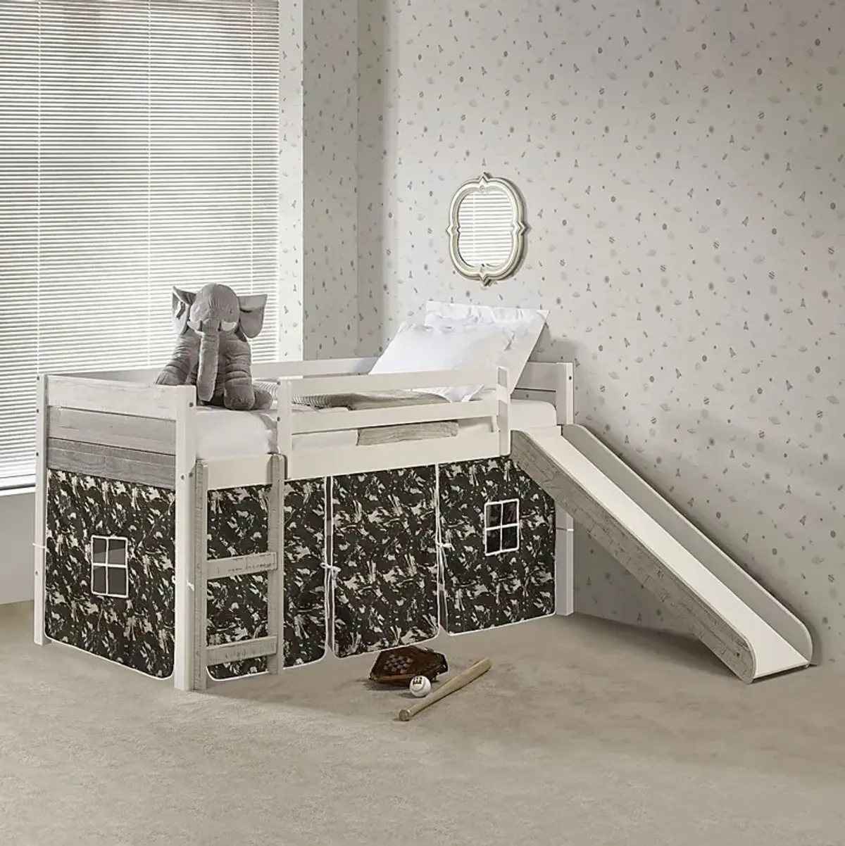 Kids Debuel Camo Twin Tent Loft Bed