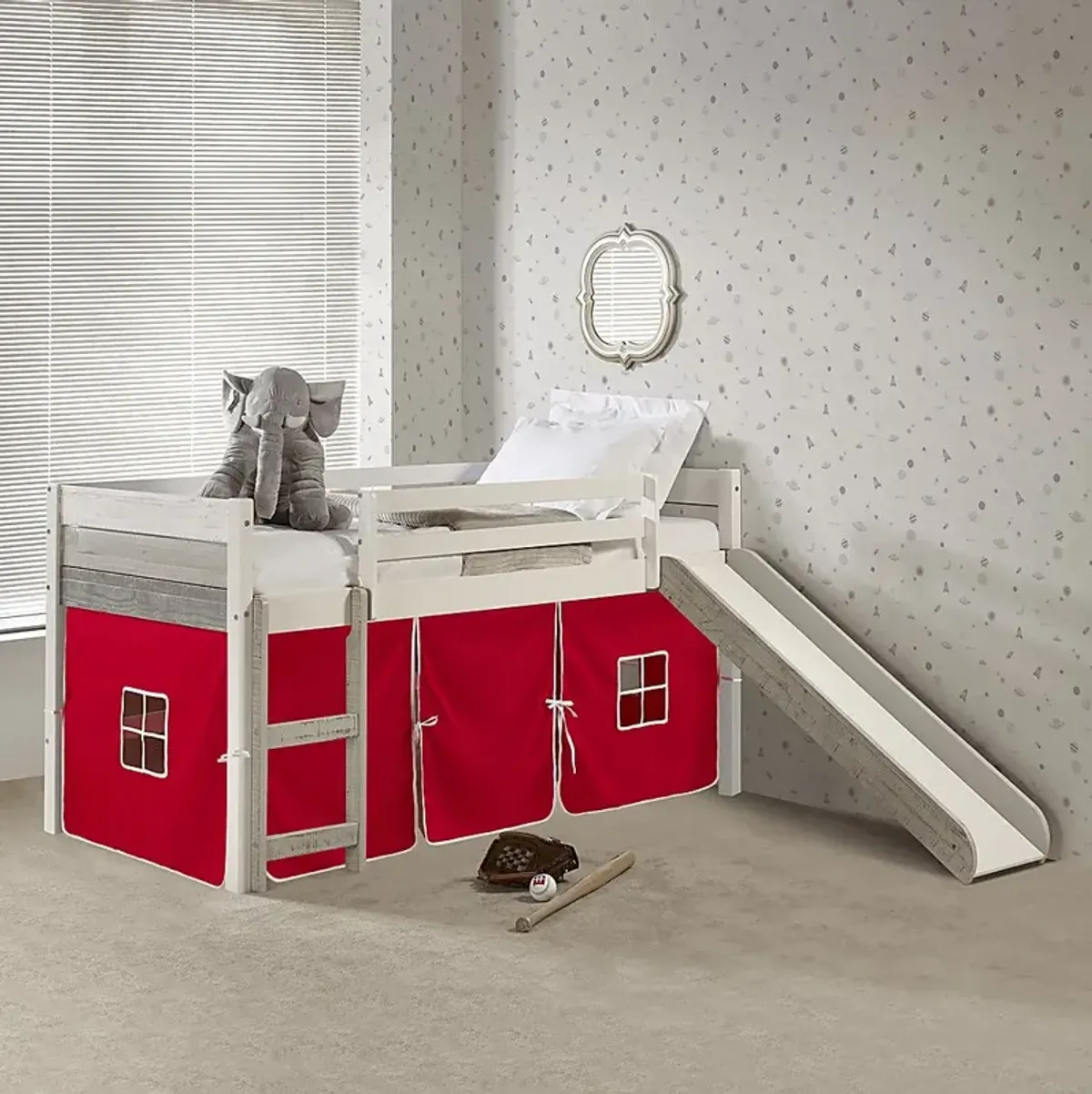 Kids Debuel Red Twin Tent Loft Bed