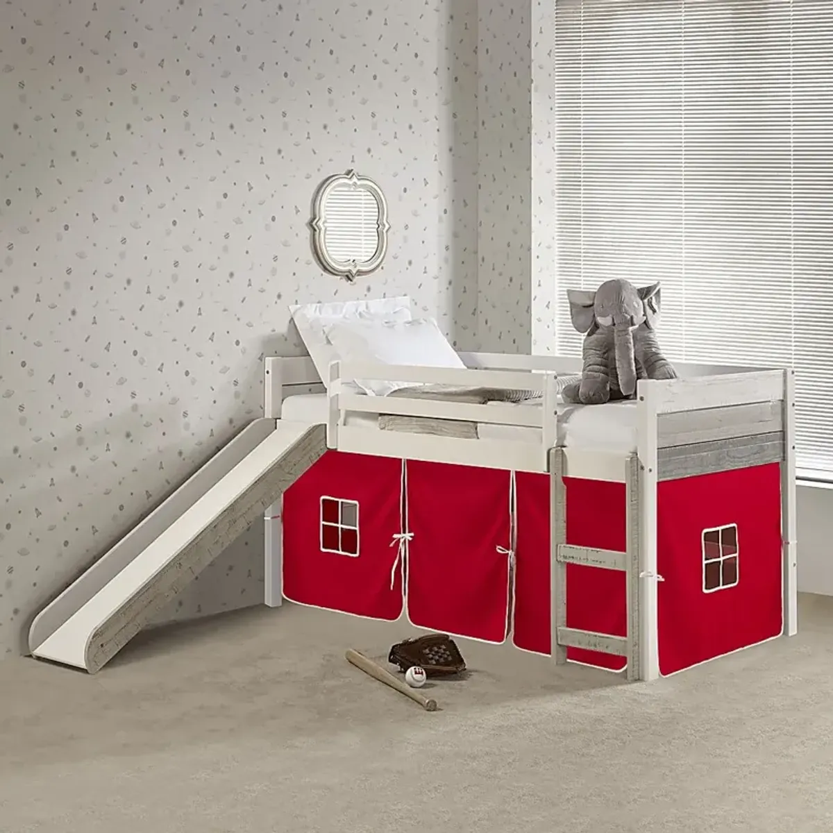 Kids Debuel Red Twin Tent Loft Bed