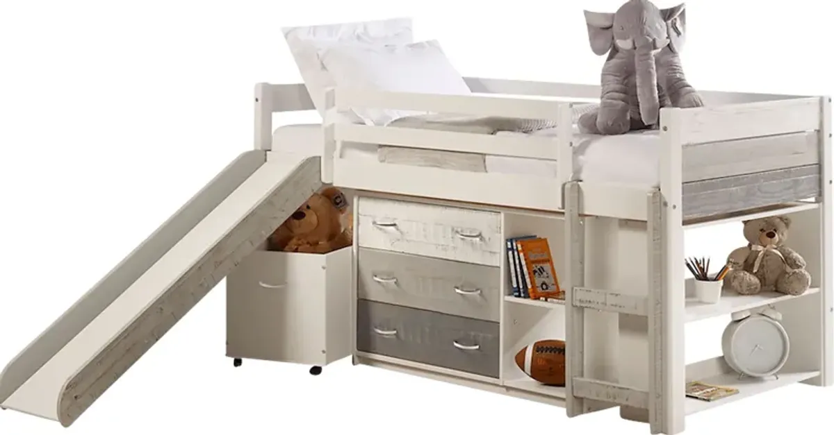 Kids Debuel White Twin Loft Bed