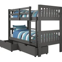 Dashill Gray Twin/Twin Bunk Bed with Storage Drawers