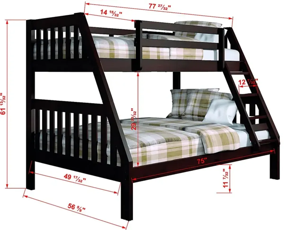 Eastton Brown Twin/Full Bunk Bed