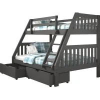 Gus Gray Twin/Full Bunk Bed with Storage Drawers