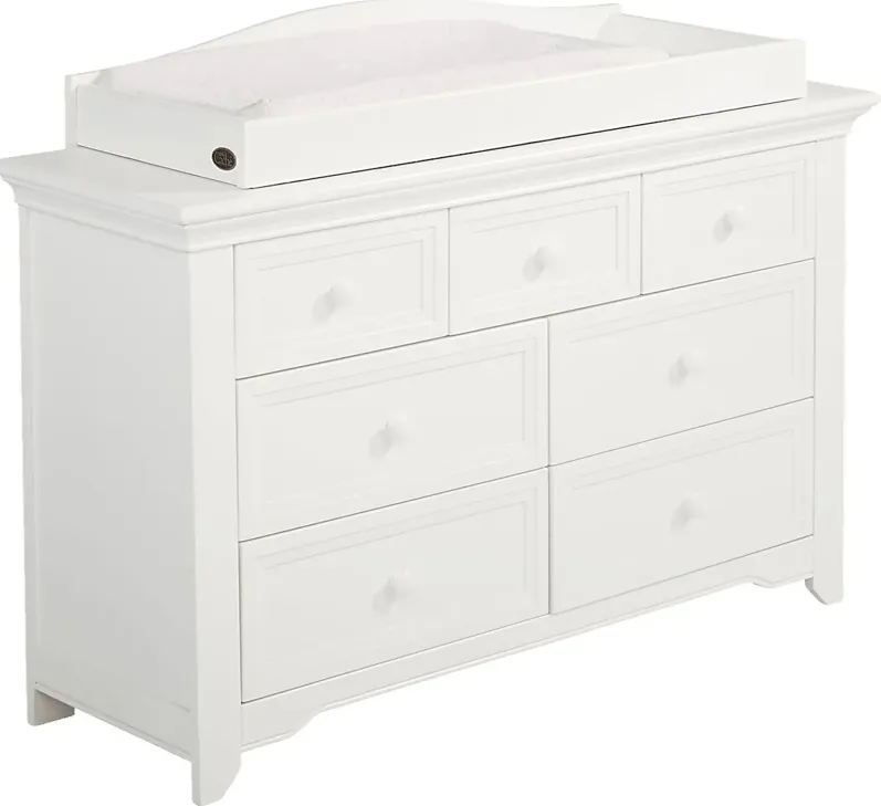 Baby Cache Harborbridge White Dresser with Changing Topper and Pad