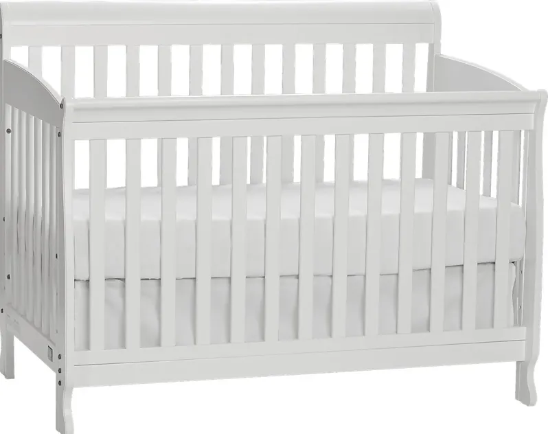 Reena White Convertible Crib with Toddler Rail
