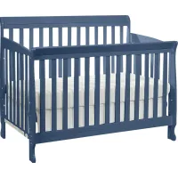 Reena Navy Convertible Crib with Toddler Rail