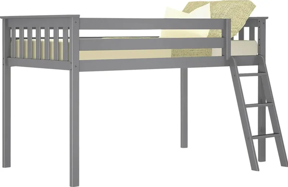 Kids Zahava Gray Twin Low Loft Bed