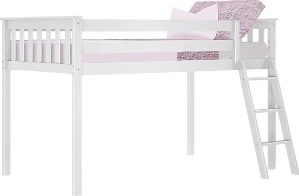 Kids Zahava White Twin Low Loft Bed