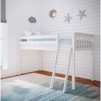 Kids Zahava White Twin Low Loft Bed