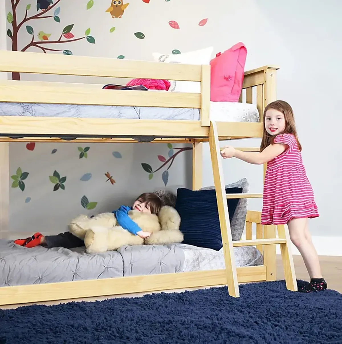 Kids Imonie Beige Twin/Twin Low Bunk Bed
