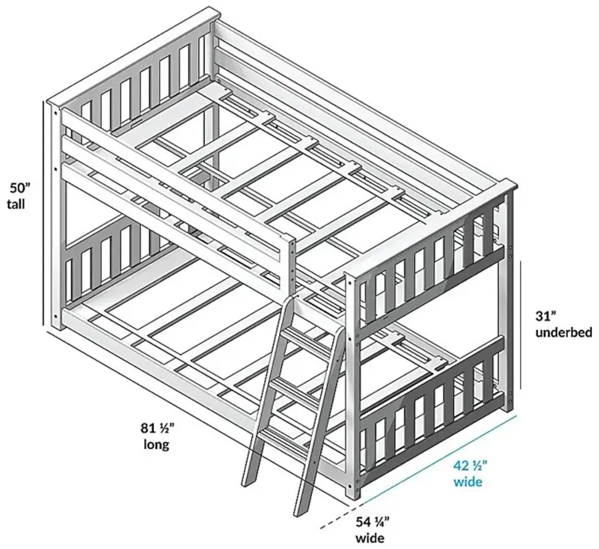 Kids Imonie Gray Twin/Twin Low Bunk Bed