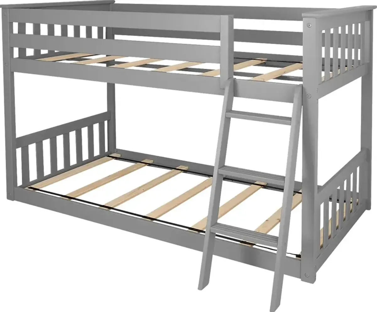 Kids Imonie Gray Twin/Twin Low Bunk Bed