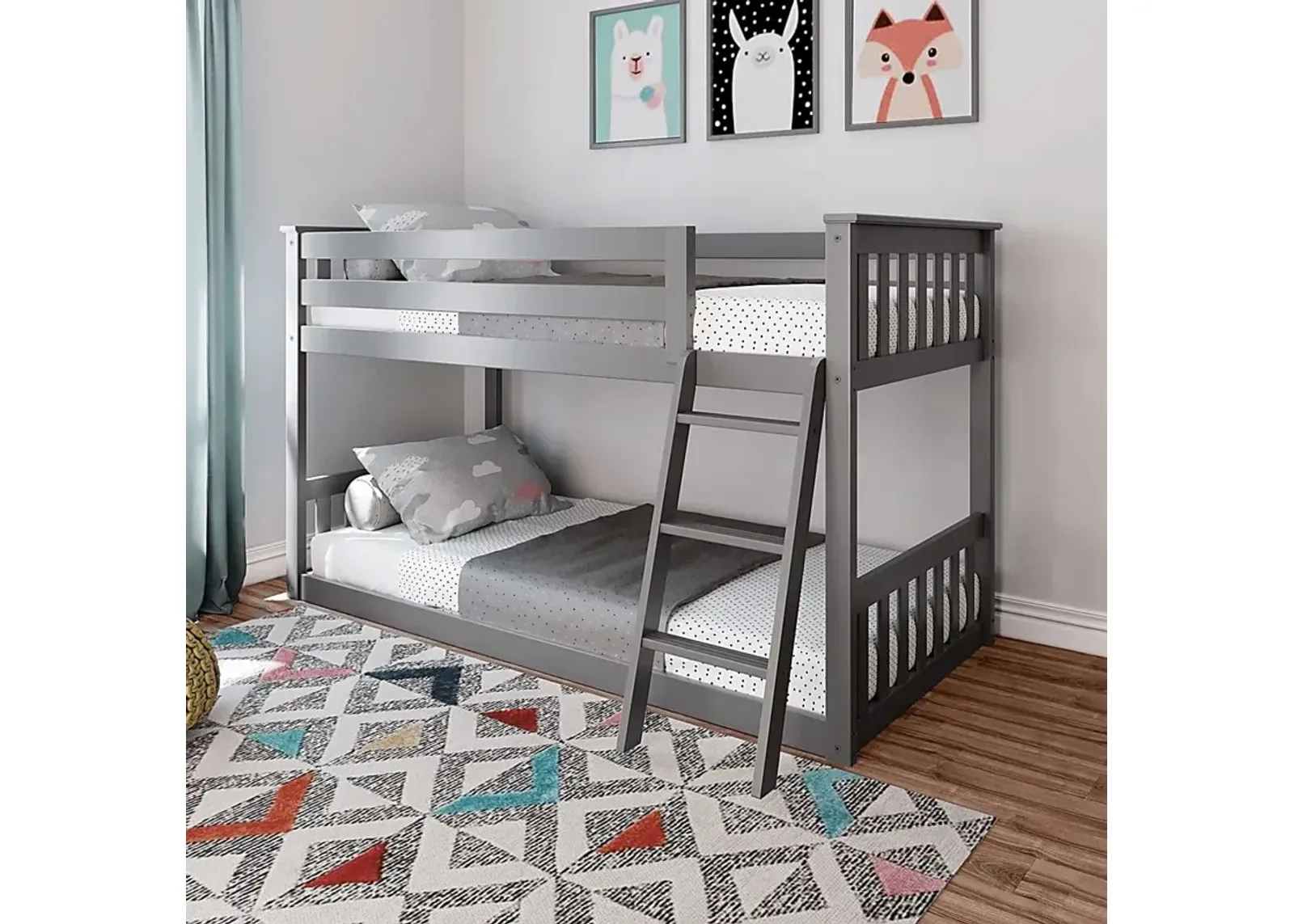 Kids Imonie Gray Twin/Twin Low Bunk Bed