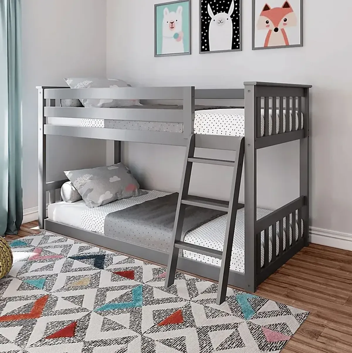 Kids Imonie Gray Twin/Twin Low Bunk Bed