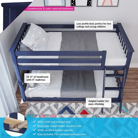Kids Imonie Blue Twin/Twin Low Bunk Bed