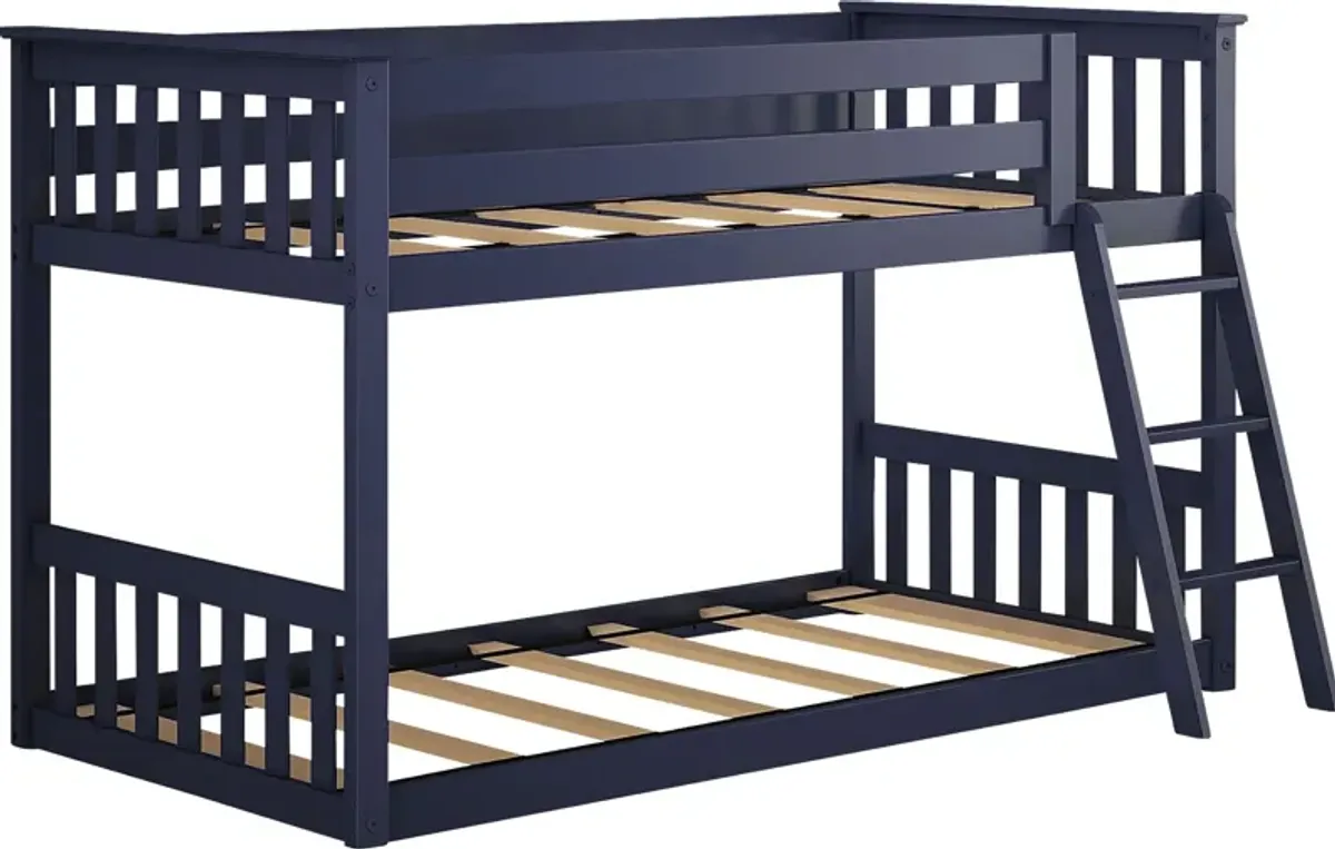 Kids Imonie Blue Twin/Twin Low Bunk Bed