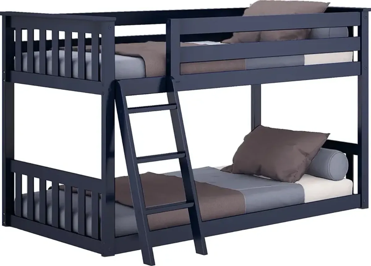 Kids Imonie Blue Twin/Twin Low Bunk Bed