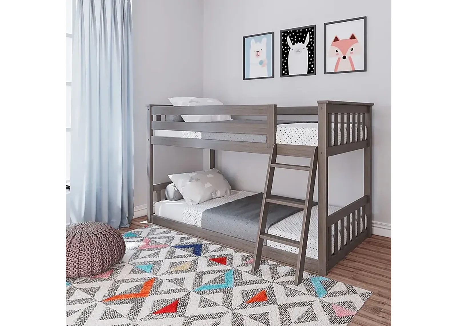 Kids Imonie Gray Twin/Twin Low Loft Bunk Bed