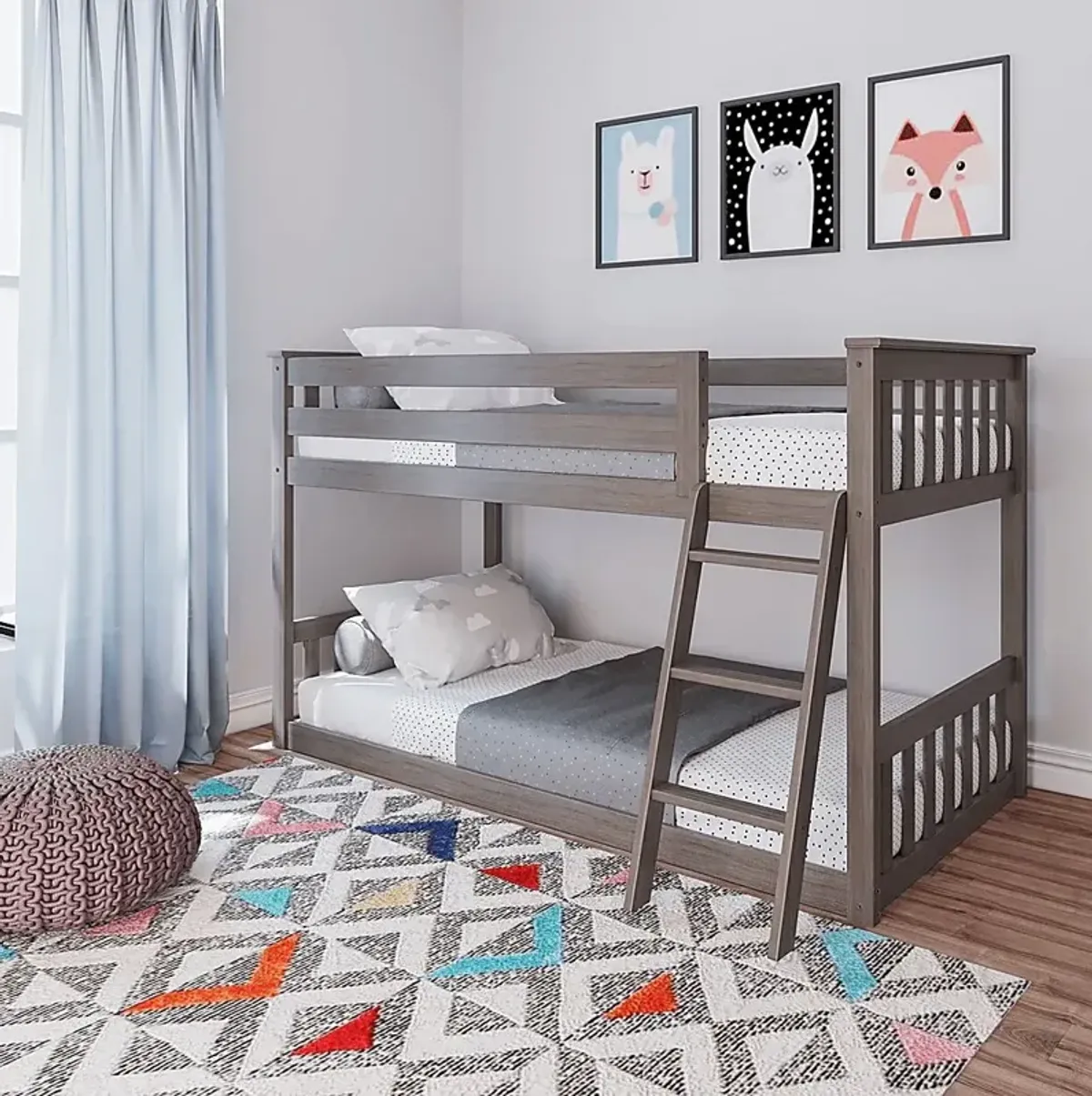 Kids Imonie Gray Twin/Twin Low Loft Bunk Bed