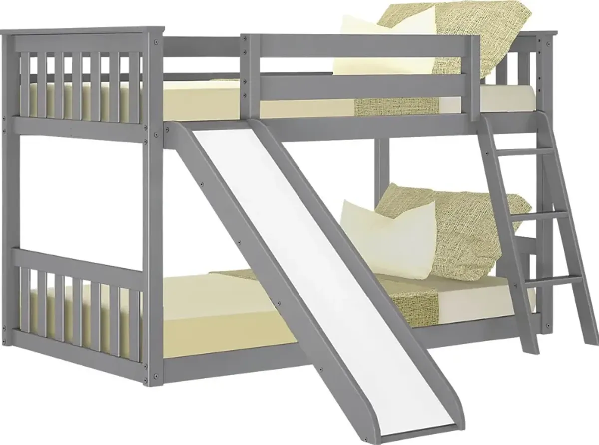 Kids Aalam Gray Twin/Twin Low Bunk Bed