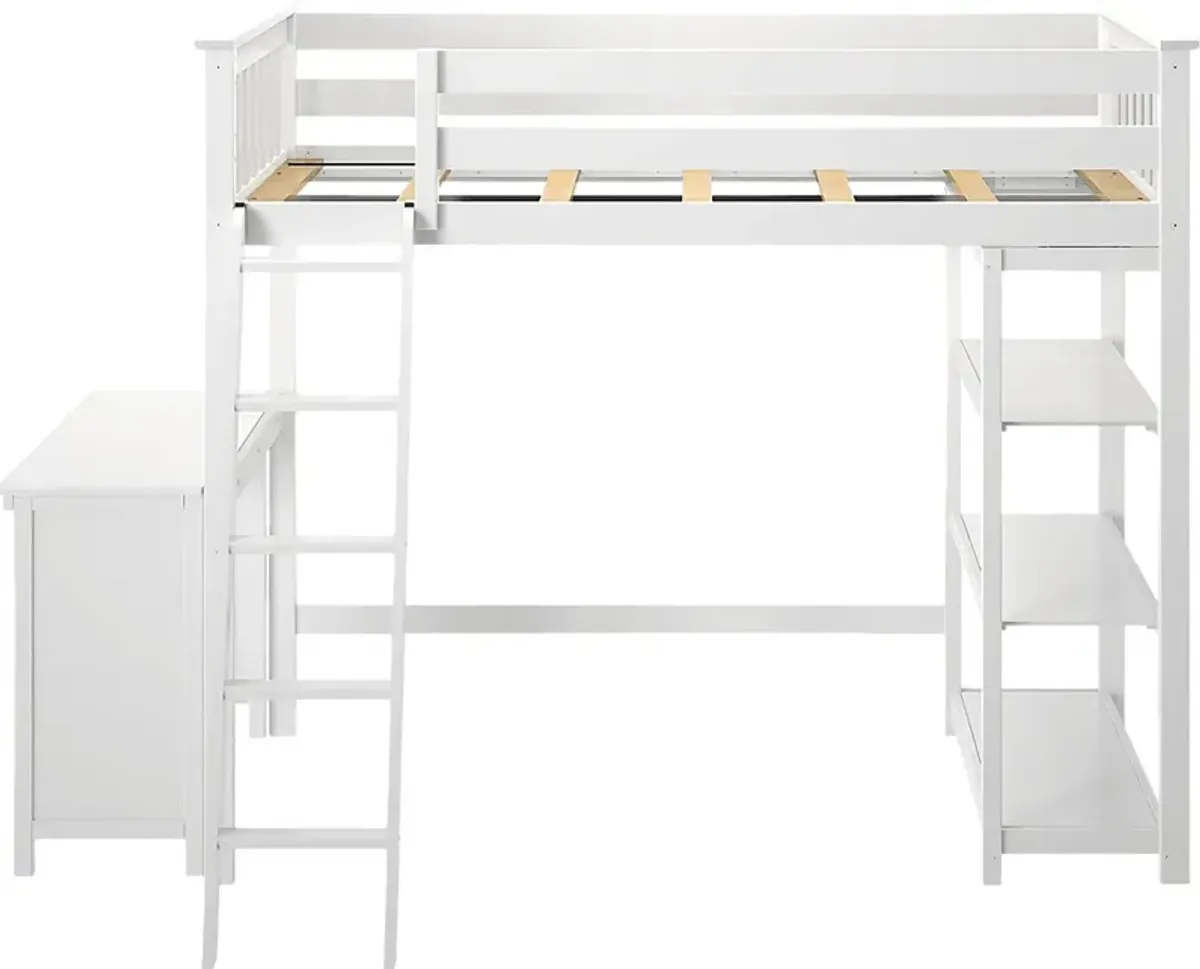 Kids Bentonbrook White Twin High Loft Bed